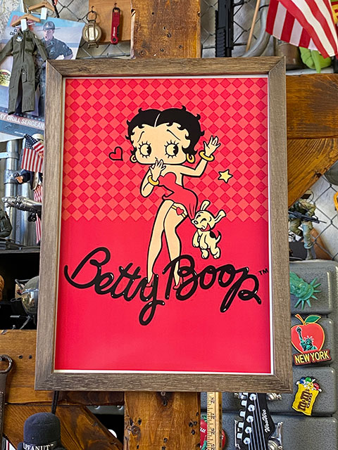 ポスターフレーム （ベティ・ブープ/噛みつきパジー） ポスター＆木製