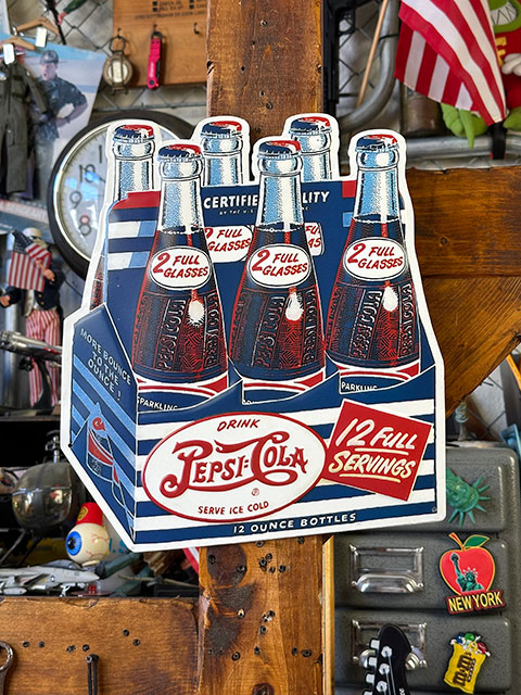 ペプシコーラ エンボスティンサイン （6パックカートンボックス）の