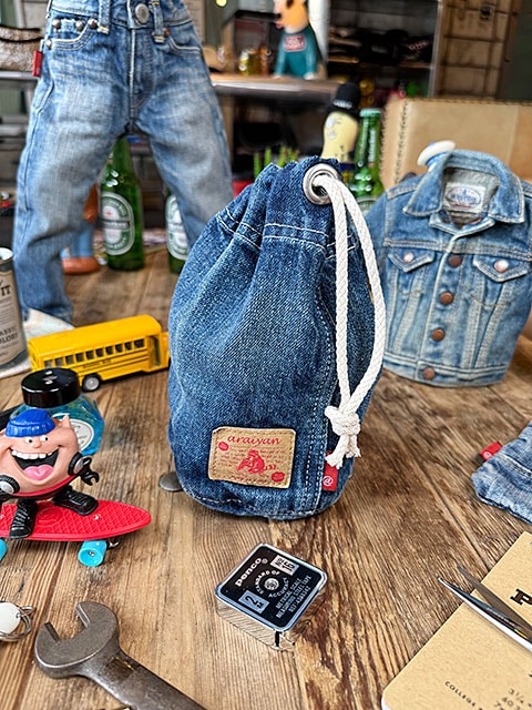 アライヤン デニム 巾着 （Sサイズ） 岡山産デニム MADE IN JAPAN