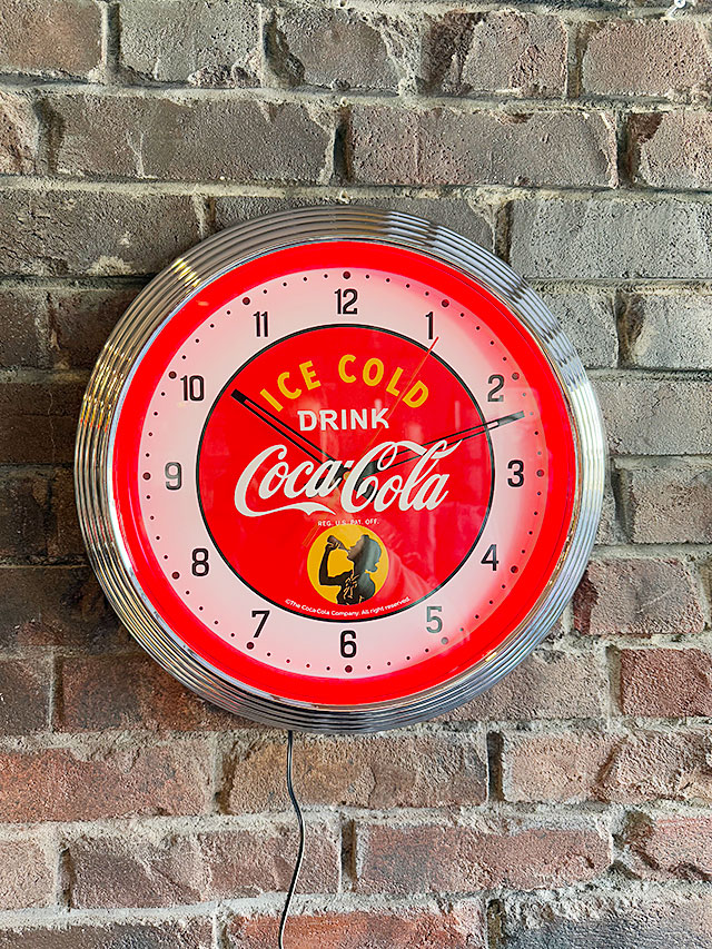 コカ・コーラ オフィシャル ネオンクロック LED （レッド）の通販