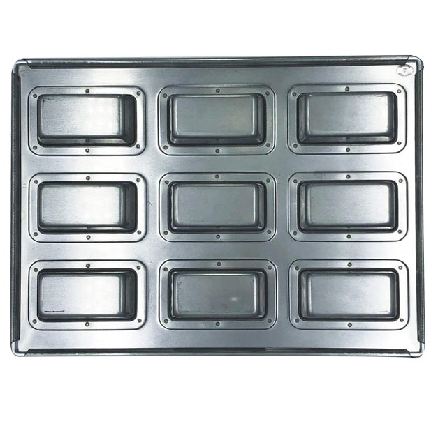 シルバー天板 スリムフィナンシェ型 9P シリコン付 1個入 松永製作所