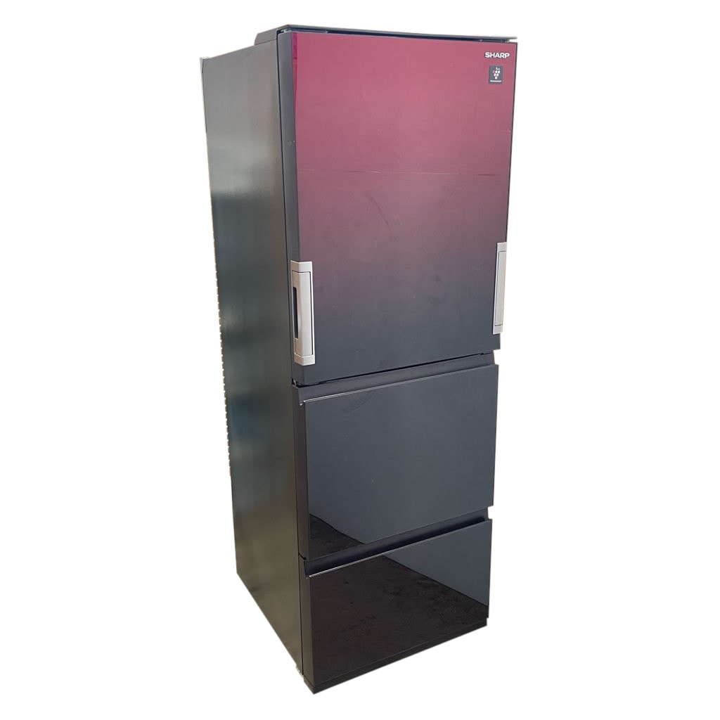 中古店舗近郊送料格安 シャープ 350L 3ドア冷蔵庫 SJ-GW35F-R 2020年製