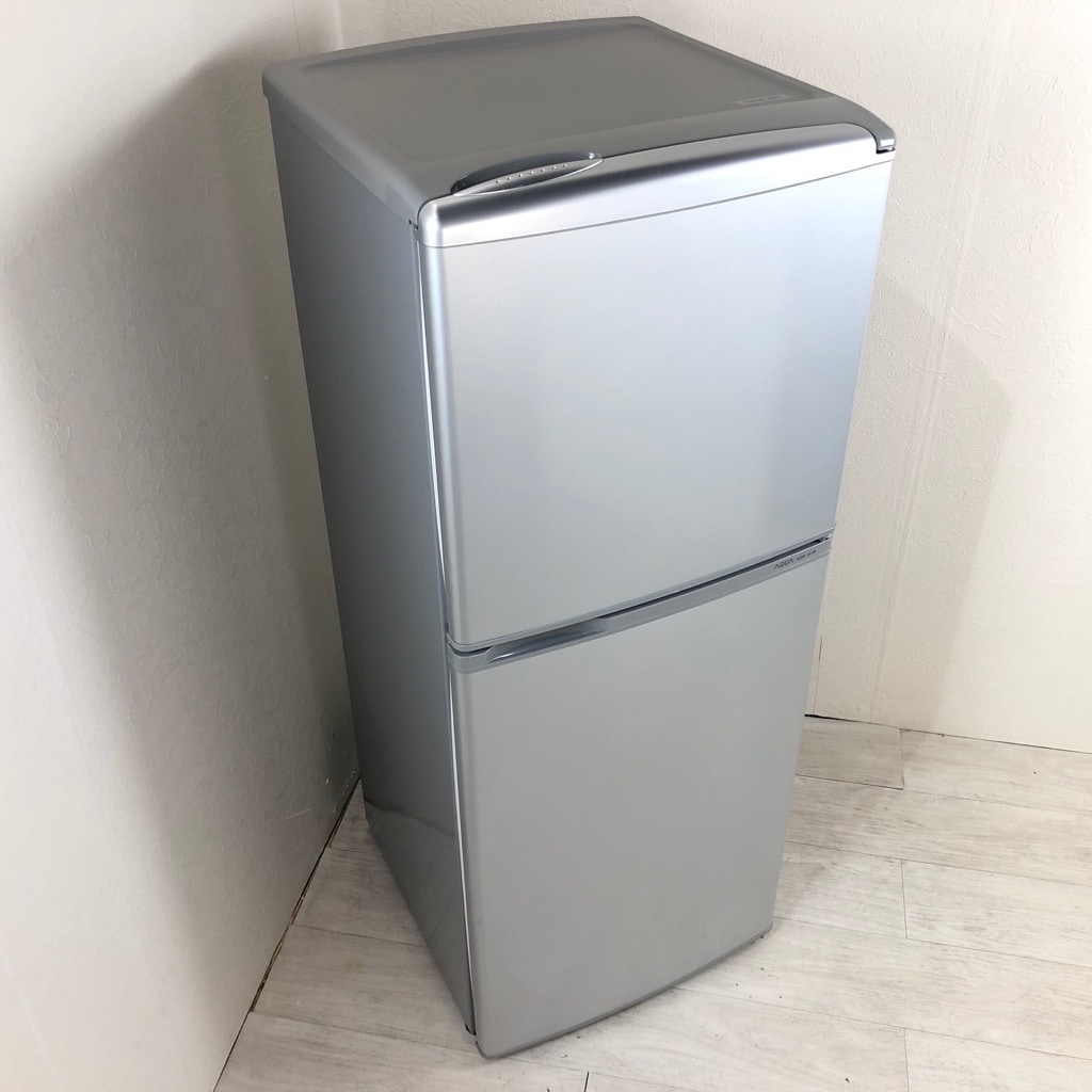 中古 137L 2ドア冷蔵庫 アクア 2012年～2013年製 シルバー 自動霜取り