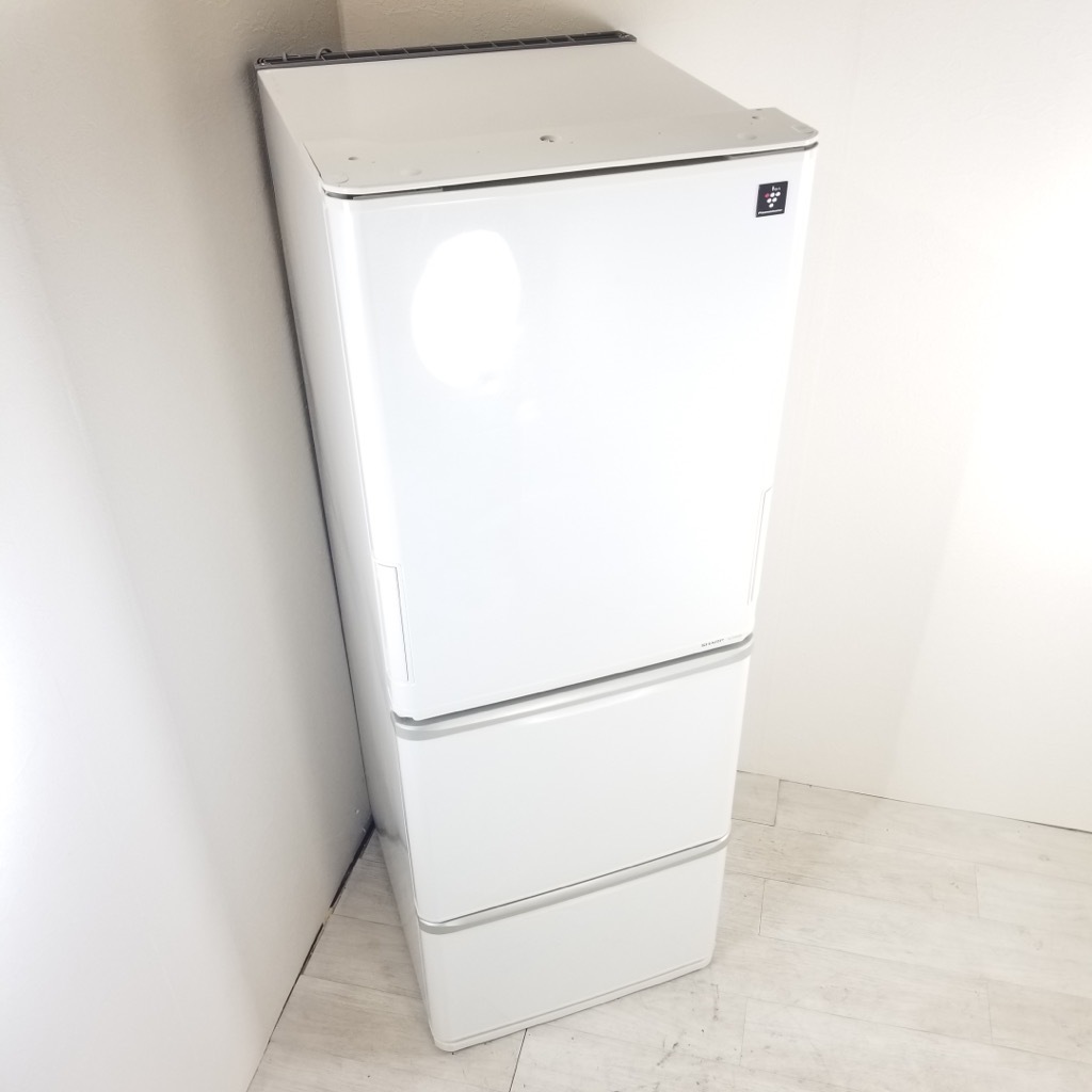 中古 350L プラズマクラスター 3ドア冷蔵庫 シャープ SJ-PW35X-W 2013