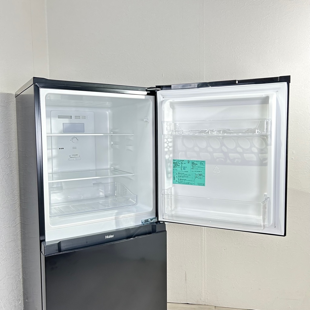 中古 121L 2ドア冷蔵庫 ハイアール JR-NF121NJ 2022年製 ブラック