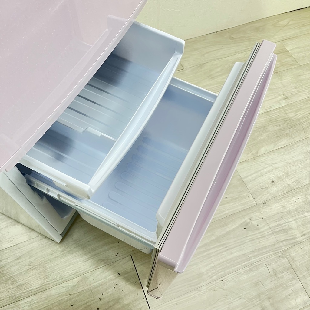 中古 167L 2ドア冷蔵庫 シャープ つけかえどっちもドア SJ-17E5-KP