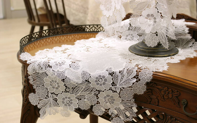 floreale ギュピールレース テーブルセンター 約38×86cm｜インテリア