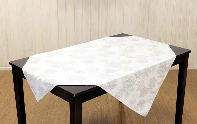 Snow crystal 撥水加工ジャカード織 テーブルクロス 約110×110cm