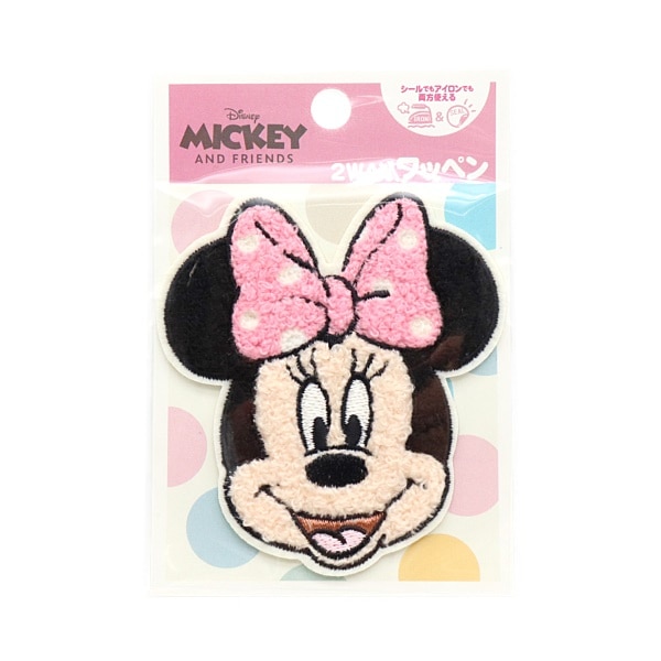 ディズニー サガラワッペン(大) 2WAYワッペン ミニーマウス フェイス