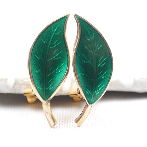 David Andersen デヴィッドアンデルセン グリーンエナメル イヤリング