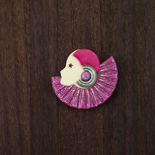 Lea Stein Paris リアスタン パリ　青い帽子とステッキのブローチ LEA STEIN リアスタン ブローチ 少年少女たち