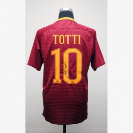 トッティ直筆サイン入りASローマ17/18ホームユニフォーム (ラスト