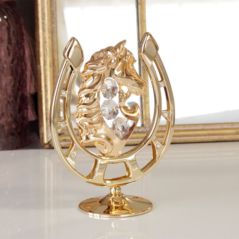 スワロフスキークリスタル 馬と馬蹄のオーナメント