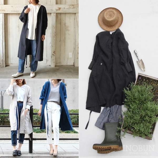 本店限定】kapoc ハウスワーキングコート アンティークブラック割烹着