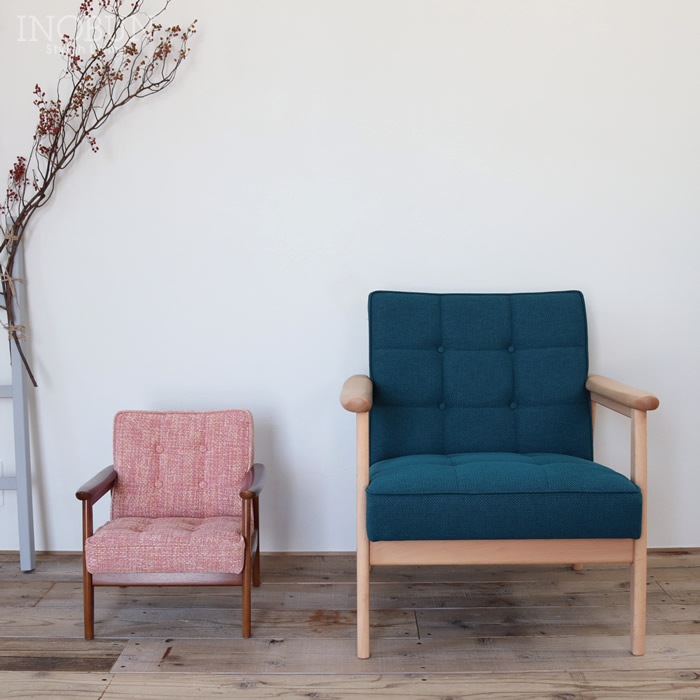 カリモク60 Kチェア ミニ ブルーノピンク ウォールナット 【店舗取扱有】