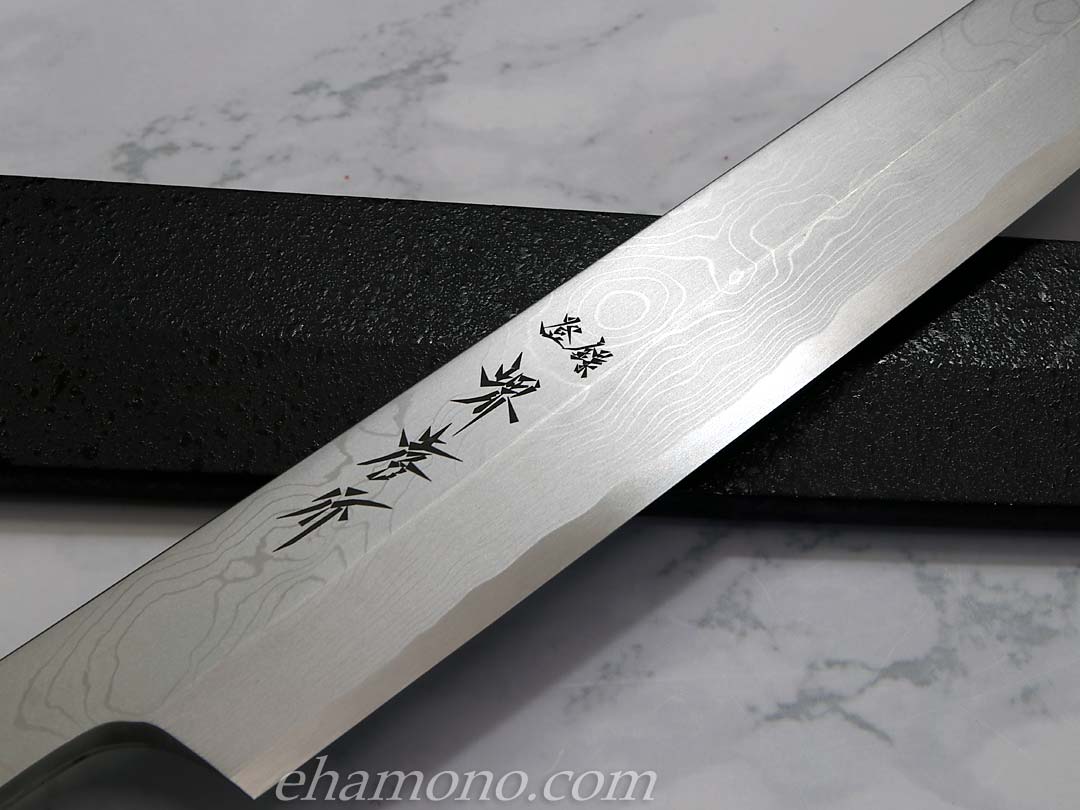 堺孝行 青龍 青二鋼ダマスカス 切付柳刃300