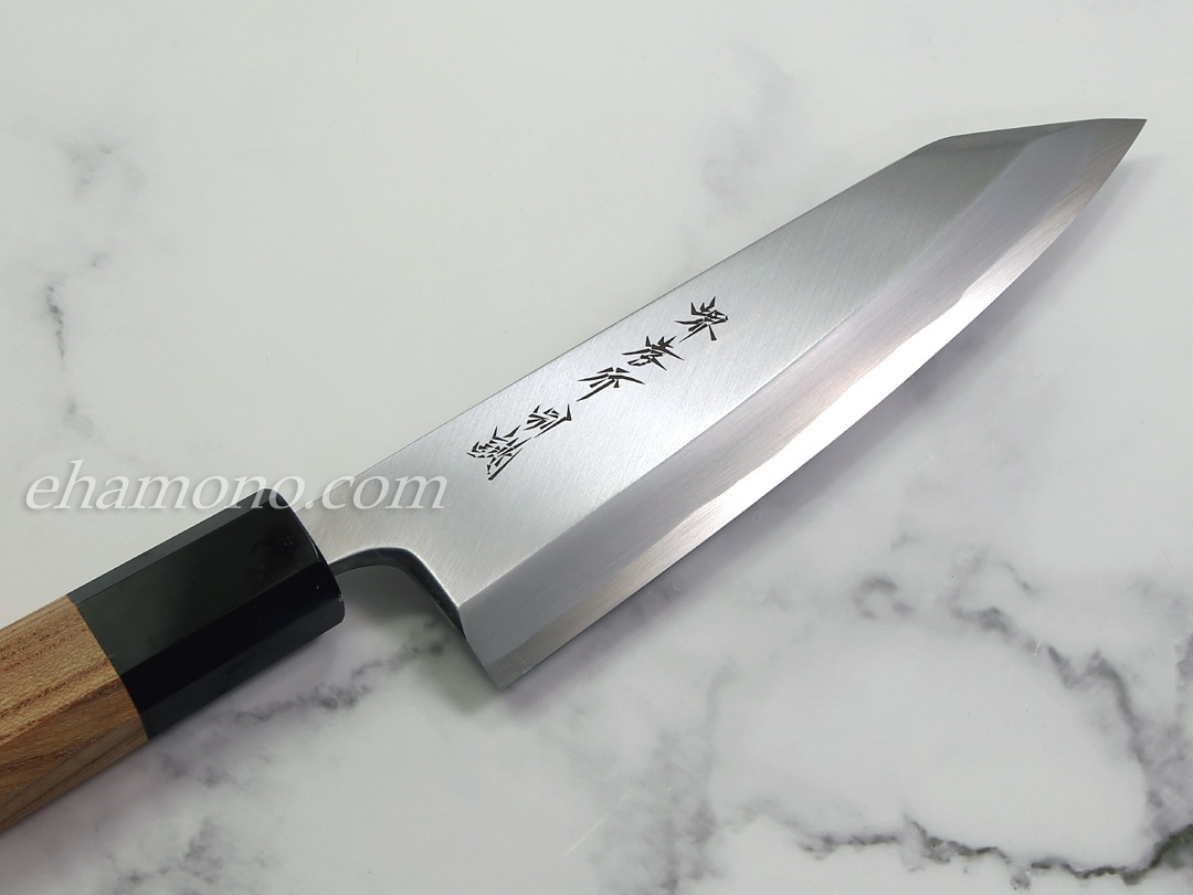 堺孝行 特上白二鋼 切付出刃150 黒水牛欅八角柄