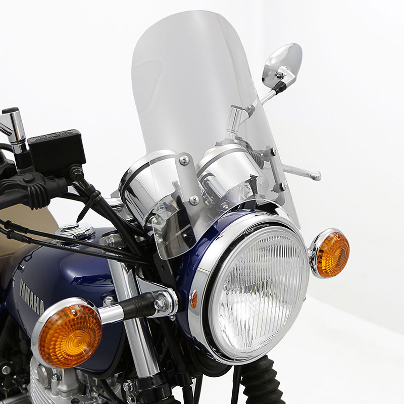 SR400 RH03J RH16J メーターバイザーロングセット(クリア)＋取り付け