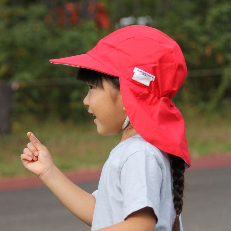 フラップつきUVカット体操帽子 ピンク 【日本学校保健会推薦用品