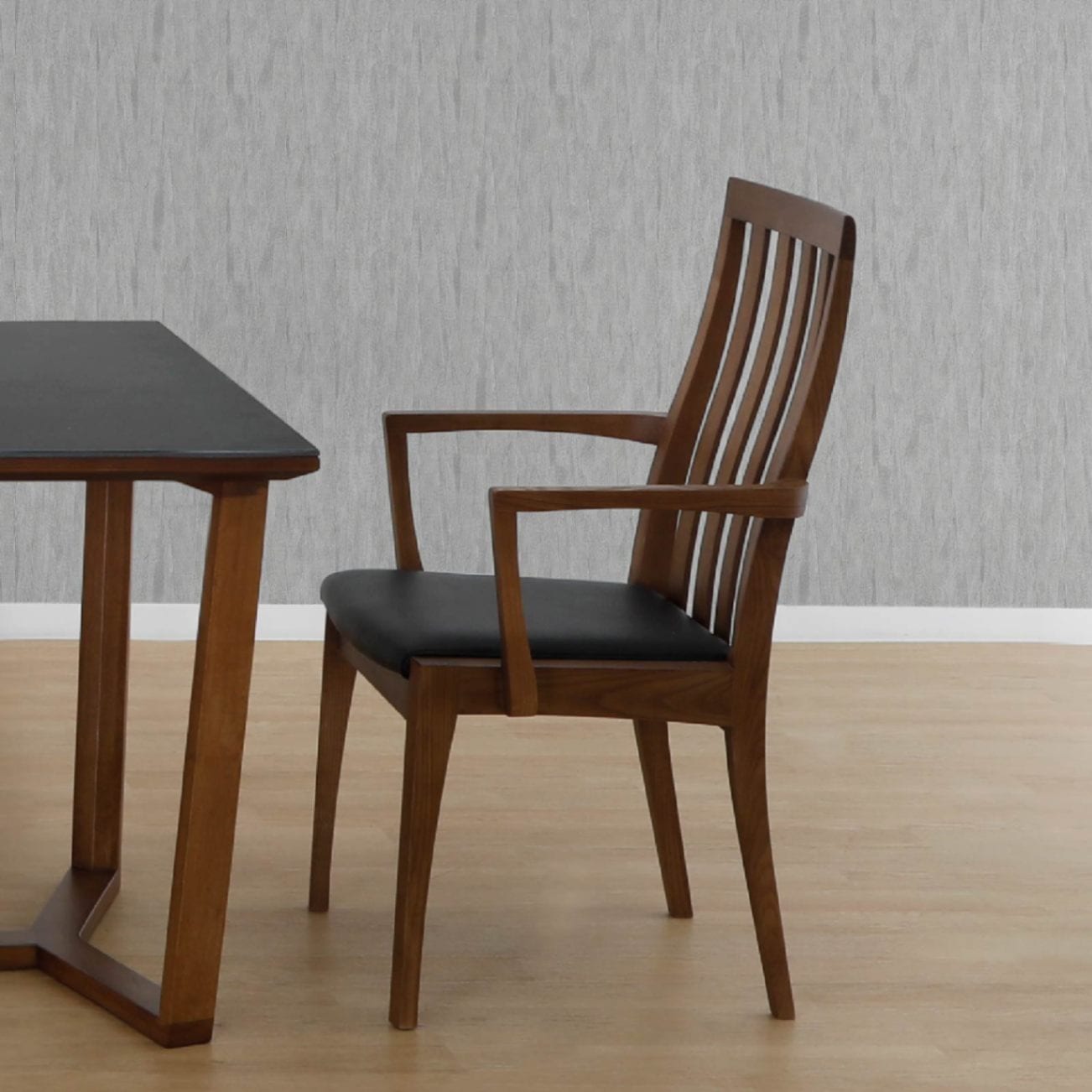 幅52/座面高43.5］ 肘付き ダイニングチェア ハイバック アームチェア