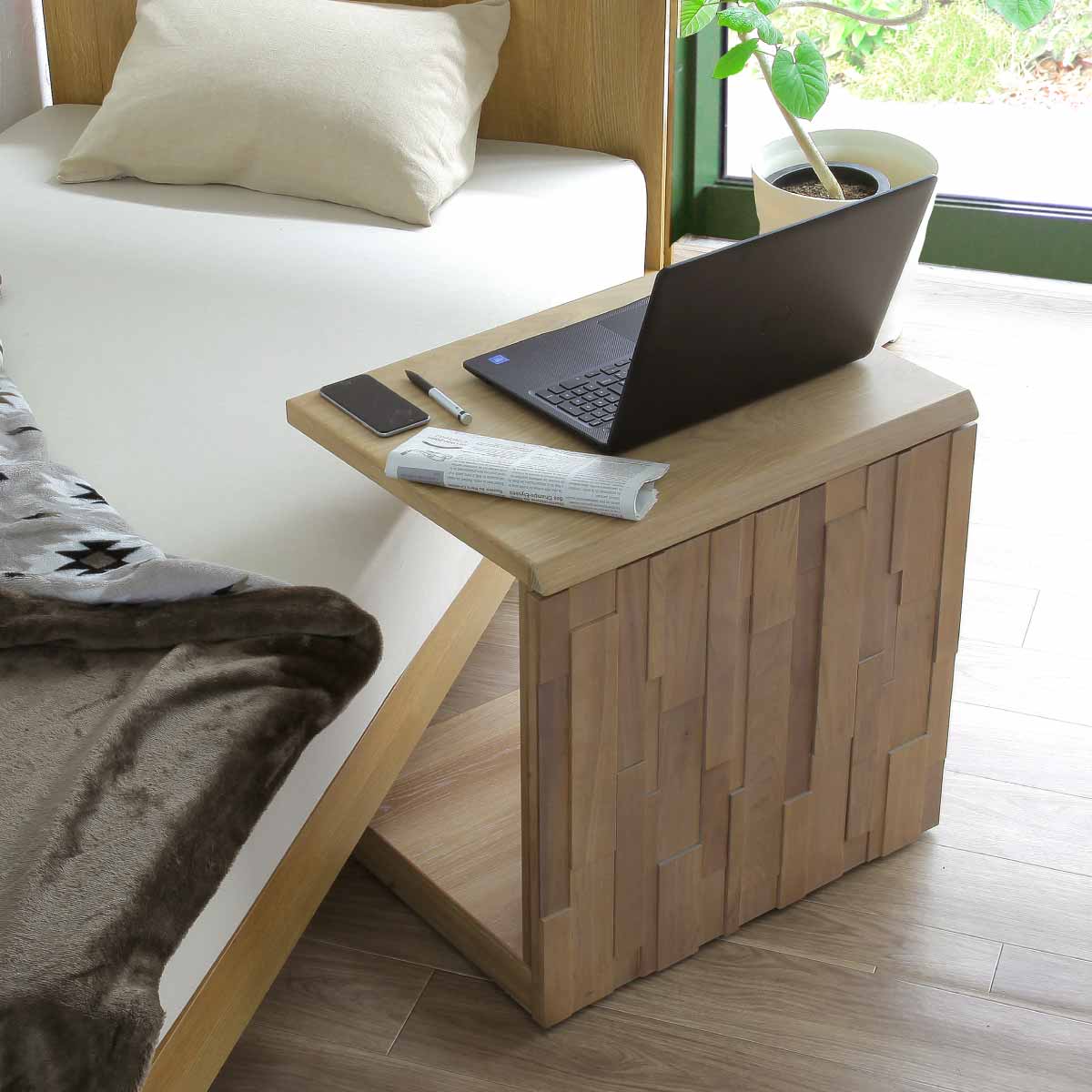 幅60/高さ59.5] サイドテーブル ソファサイドテーブル オーク無垢材