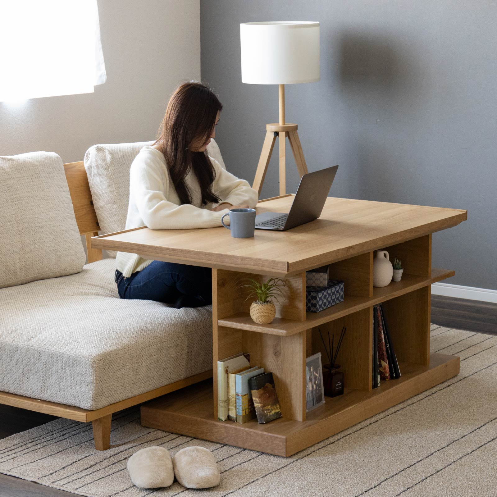 幅120］ グリッド ｜ リビングテーブル サイドテーブル ソファテーブル