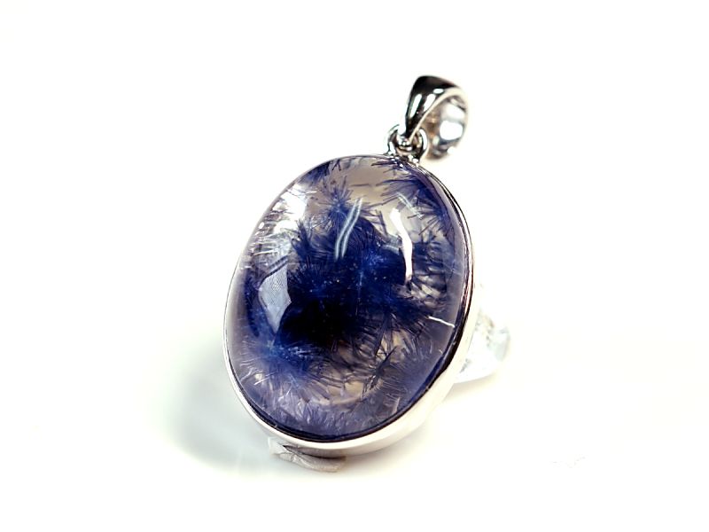 デュモルチライトインクォーツ ペンダントトップ （18金ホワイト