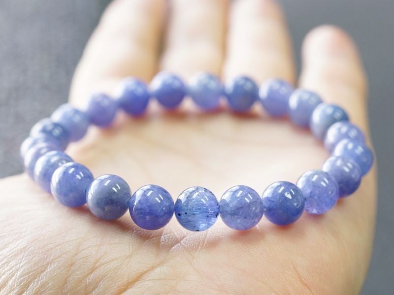 タンザナイト ブレスレット 8.5mm玉 No.23 最高級（5A）｜最高級