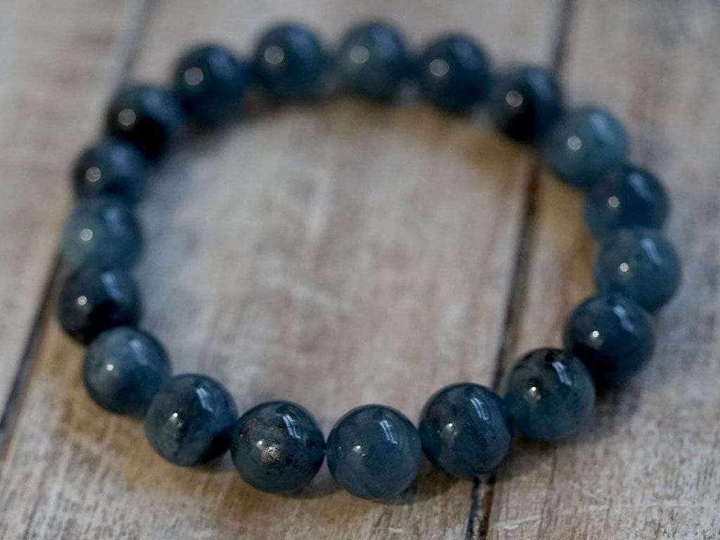 ブラックスター アクアマリン ブレスレット 11mm玉 No.63 最高級