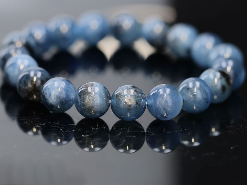 ブラックスター アクアマリン ブレスレット 11mm玉 No.63 最高級