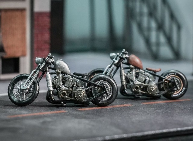 新品 PFM studio 1/64 ハーレー ダビットソン オートバイ Harley retro