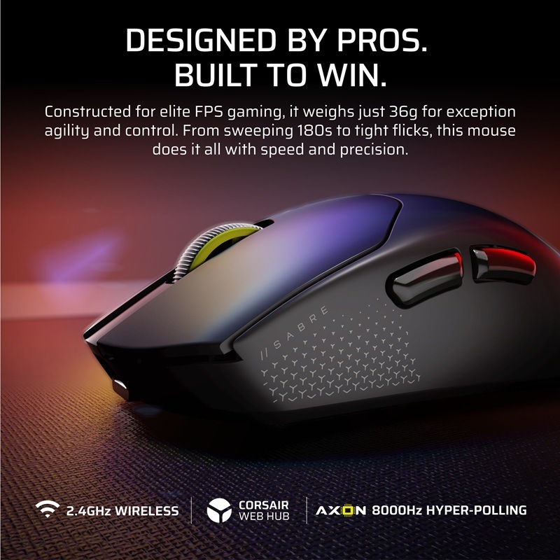 CORSAIR SABRE v2 PRO ウルトラライトワイヤレス マウス 超軽量 36g 全