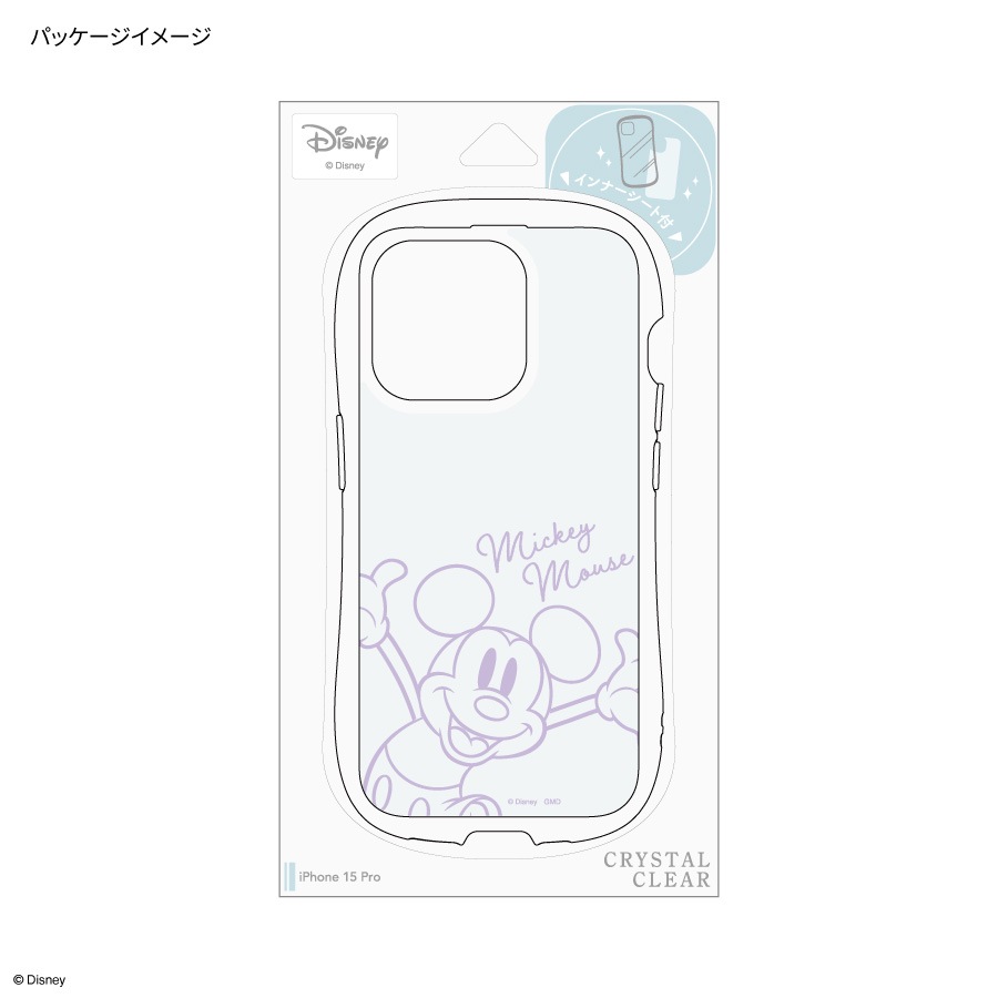 ディズニーキャラクター ／ iPhone 15 Pro 対応 クリスタルクリア
