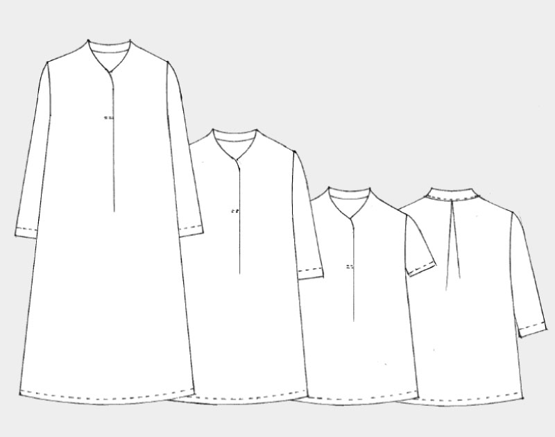 実物大型紙【No.77】変わり衿のワンピース(SML・2L) [M便 1/3]の通販