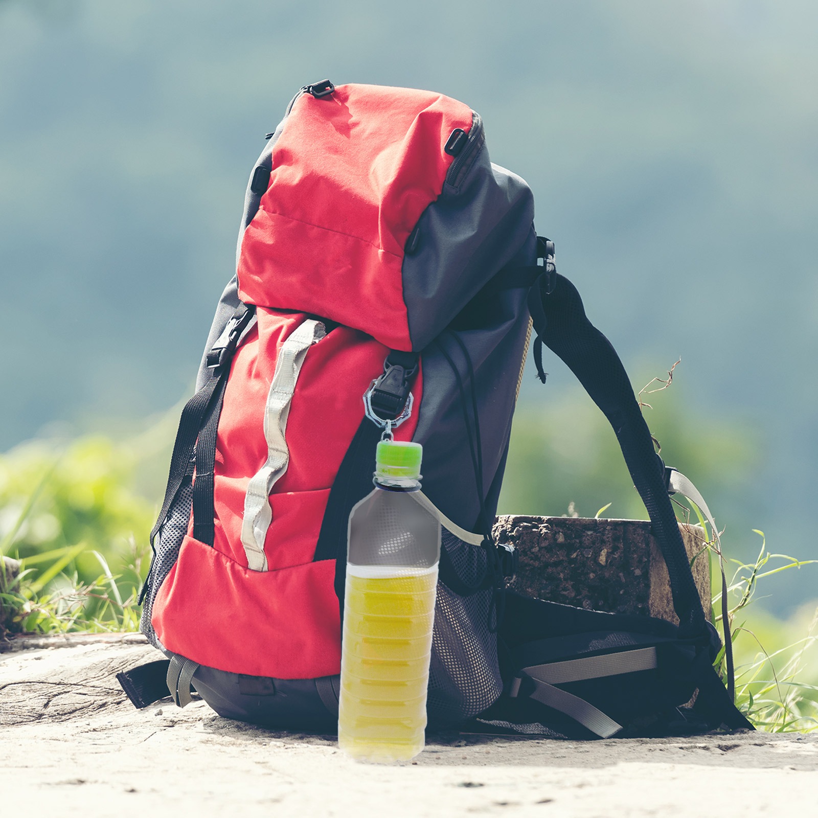 ペットボトルホルダー 竹カラビナ付キーホルダー ブラック｜パーツ材料