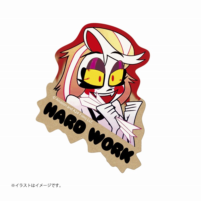 HAZBIN HOTEL スマホに貼れるサイズのステッカー (HARD WORK