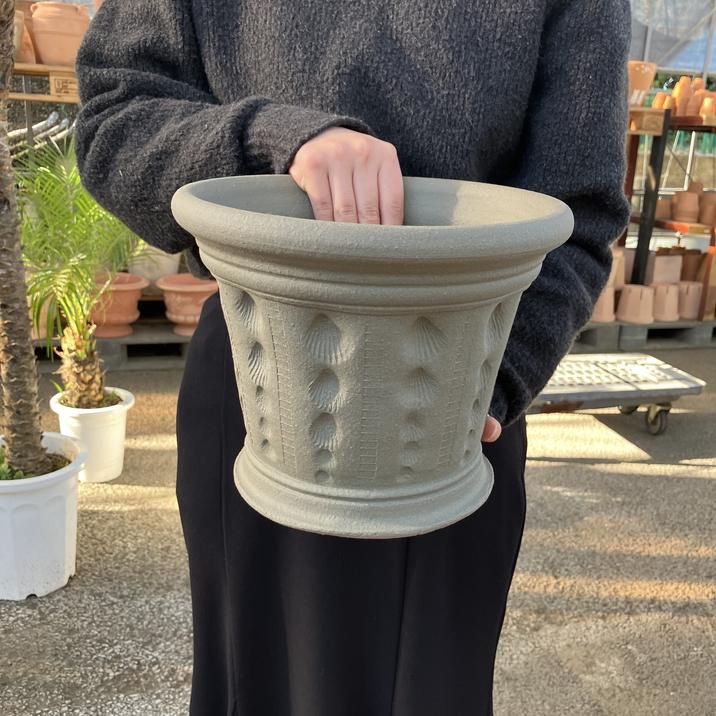 テラコッタ鉢 ウィッチフォード Whichford Cockleshell Pot Ash 130Gxa