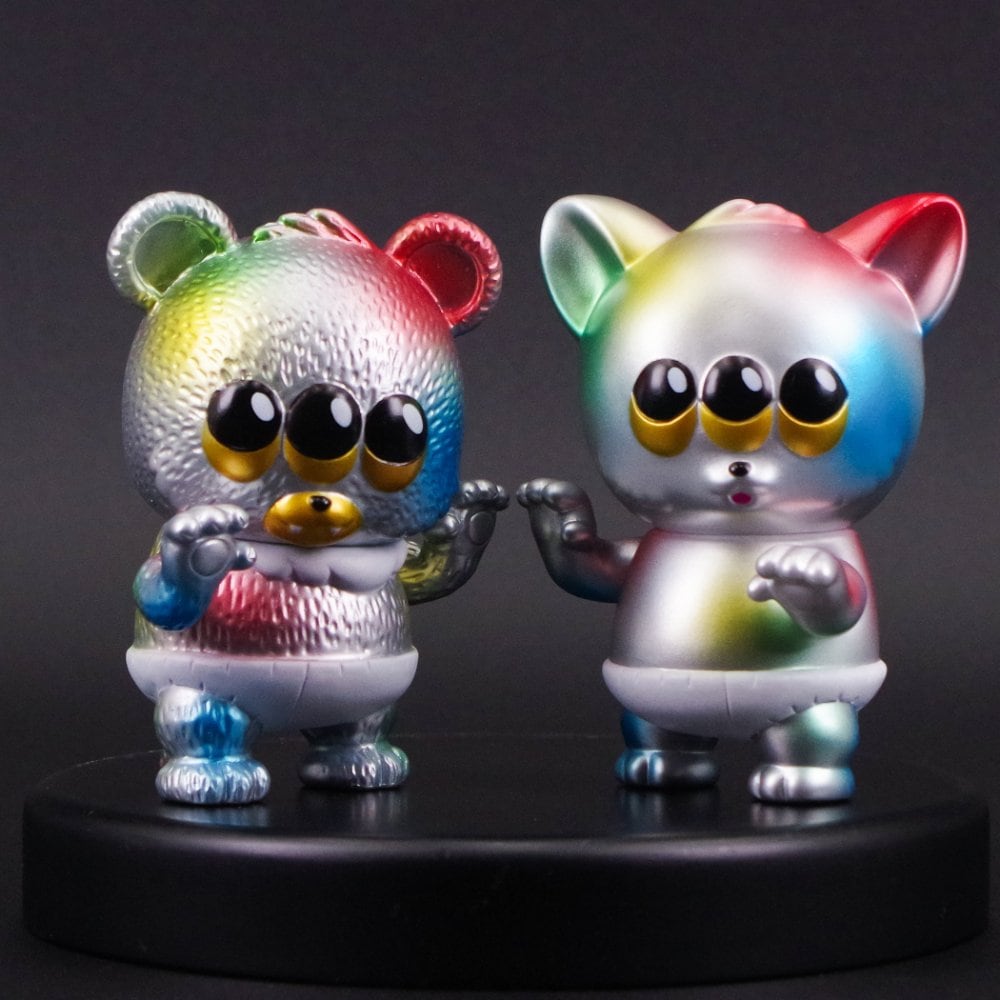 ソフビ/ART JUNKIE アートジャンキー/ちびクマラ/シルバー｜墓場の画廊