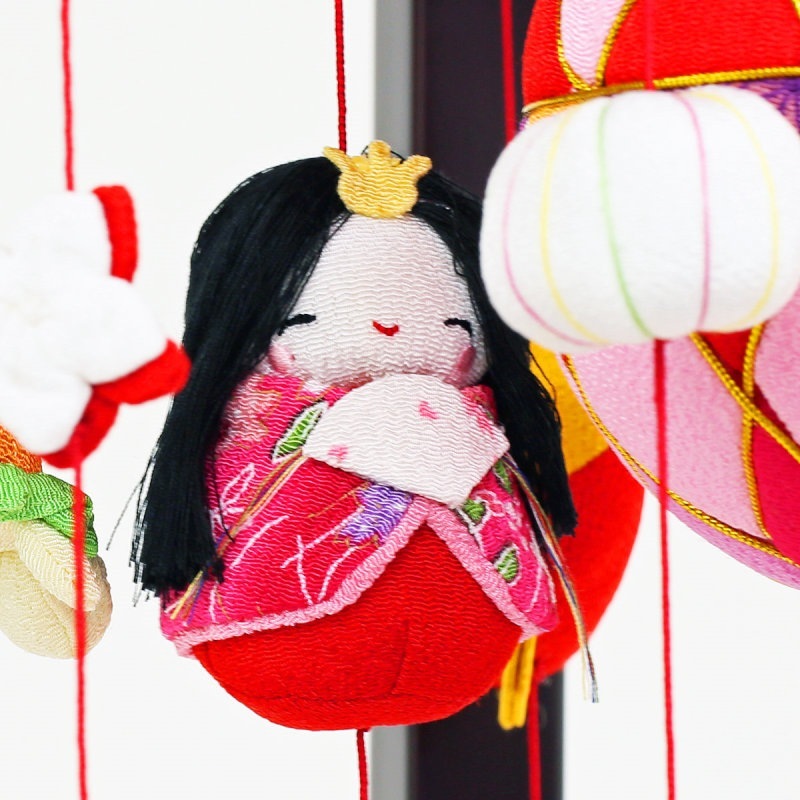 雛人形 工房天祥 つるし雛 男雛 女雛 三人官女 横幅35cm