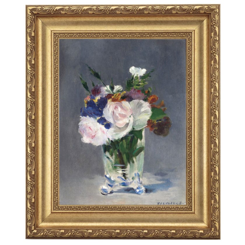 マネ 「クリスタル花瓶の花」 4号 立体複製名画 【5％ポイント還元中
