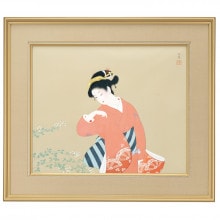 上村松園 『 新蛍 』 美人画 彩美版画複製画 限定 199／300 上村松園