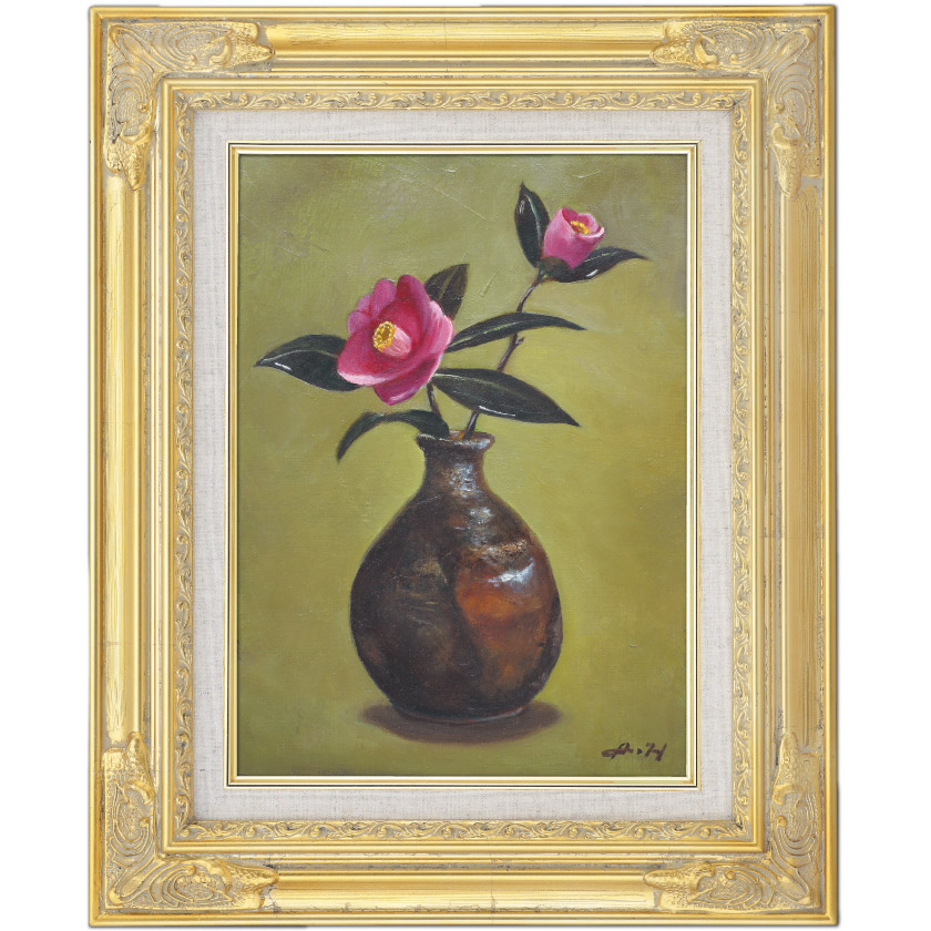 バラの花束 油絵 木製フレーム付き 高島屋 バラの花束 油彩画 木製