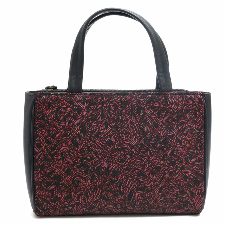 INDEN-YA / 印傳屋 印伝 ローズ 薔薇柄 鹿革 漆塗り 手提げ フォーマル