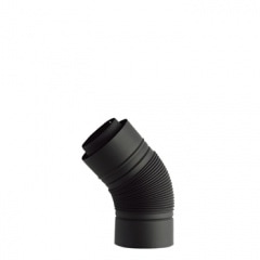 黒耐熱 二重 ステンレス エビ曲45° φ106mm 【ハゼ折り煙突】 | 【黒