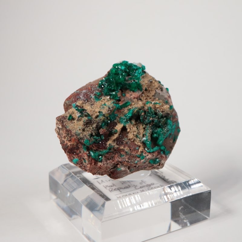 外国産鉱物標本 コンゴ産母岩付きダイオプテーズ 原石 ダイオプテーズ