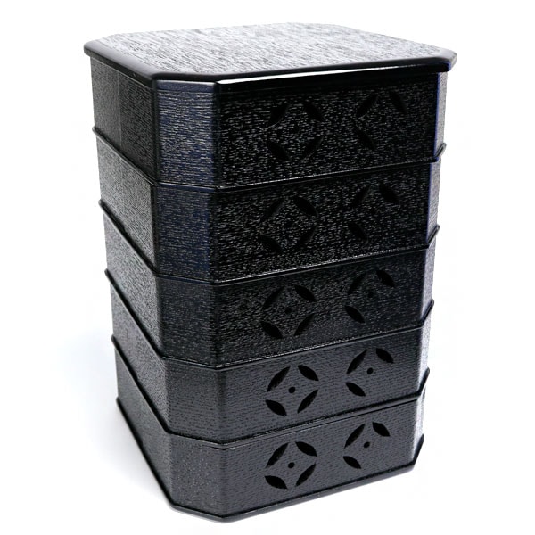 茶道具 掘り出し物 値下げしました！】縁高重 七宝透かし 搔合塗 五客