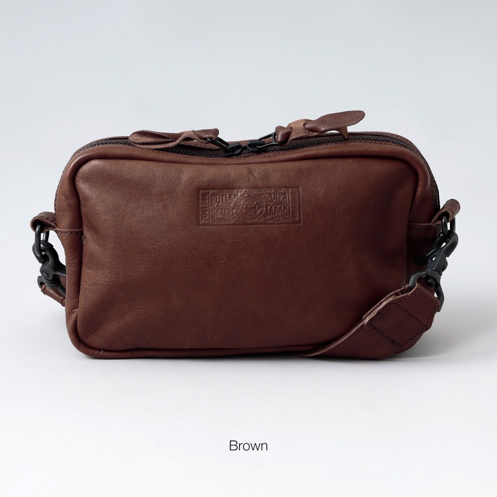 Butler Verner Sails】HORSE LEATHER SQUARE ZIP SHOULDER BAG ホース