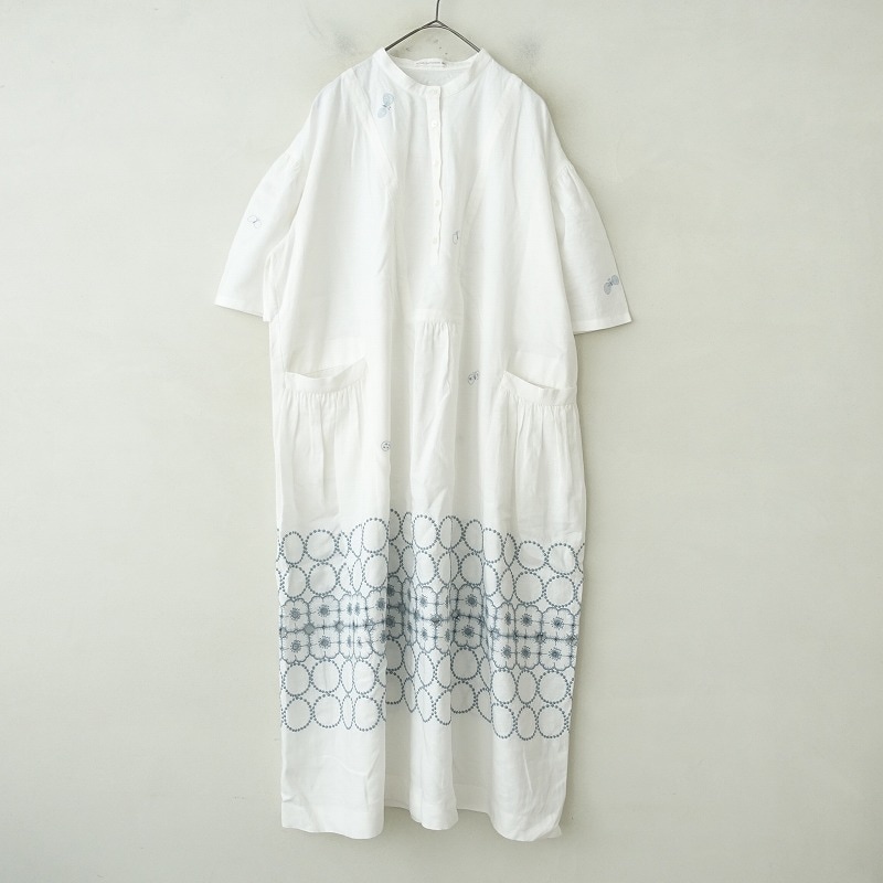 定価8.5万】ミナペルホネン mina perhonen ami リネン刺繍フレア