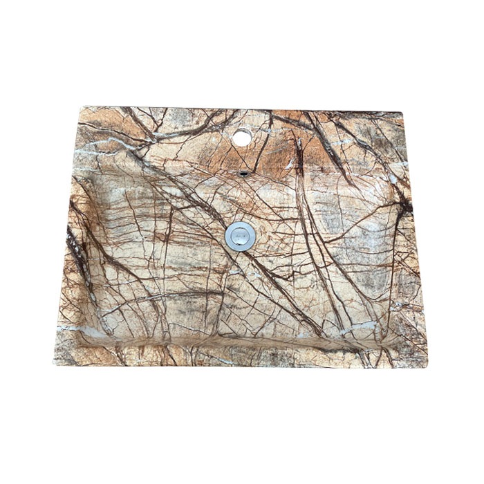 洗面ボウル 陶器 おしゃれ 石柄 置き型(オンカウンターシンク