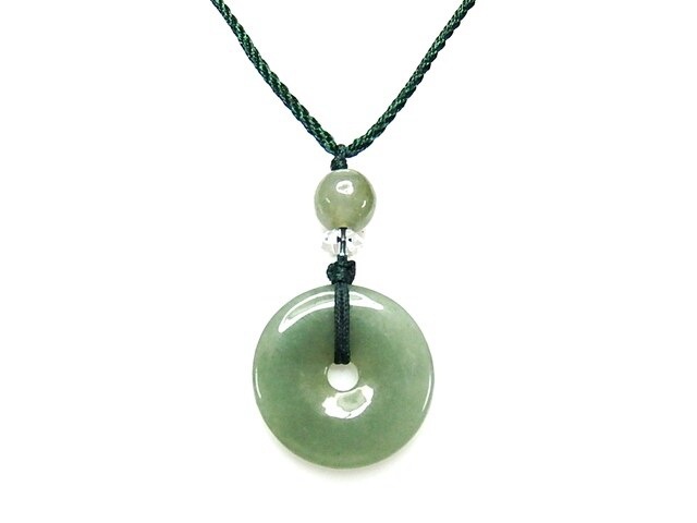 AAAAひすい本翡翠ジェダイト濃い目天然石丸ペンダントネックレス平安御